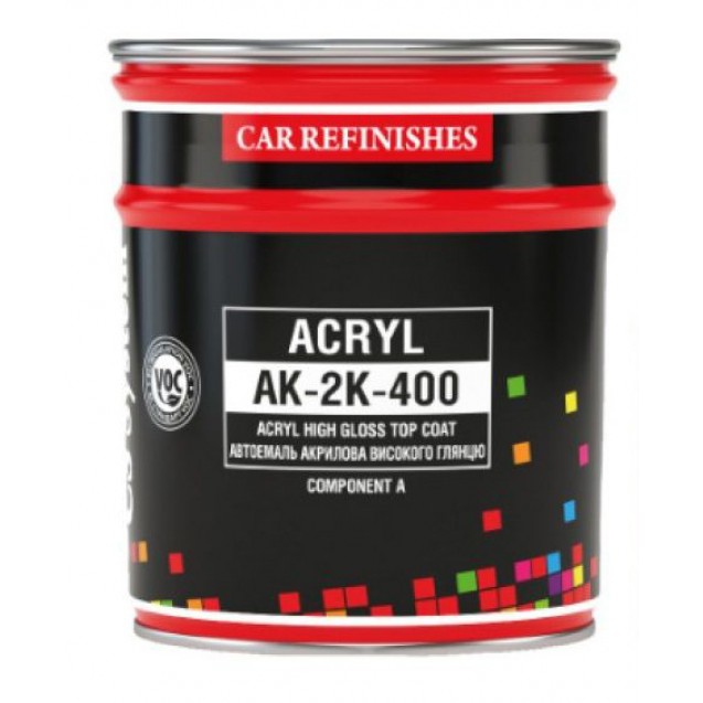 Автоемаль акрилова CS System AK-2K-400, 201 Біла МАТОВА 0,8л (без затверджувача)